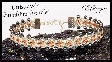 Unisex wire kumihimo bracelet