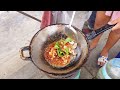 Road side Girl help mom Making PAD KRA PAO - Thai Street Food | Holy Basil Pork Fried
