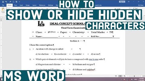 How to Show or Hide Hidden Characters in MS Word | How to Show Hidden Characters in Word | MS Word