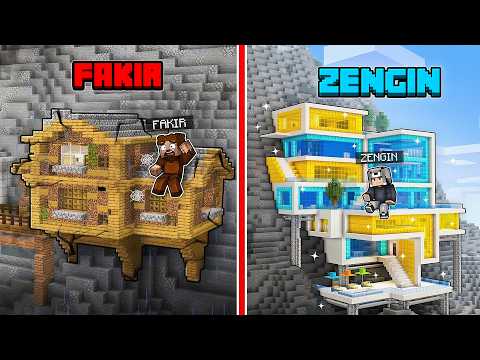 ZENGİN vs FAKİR: Dağ Evi Kapışması (Minecraft)