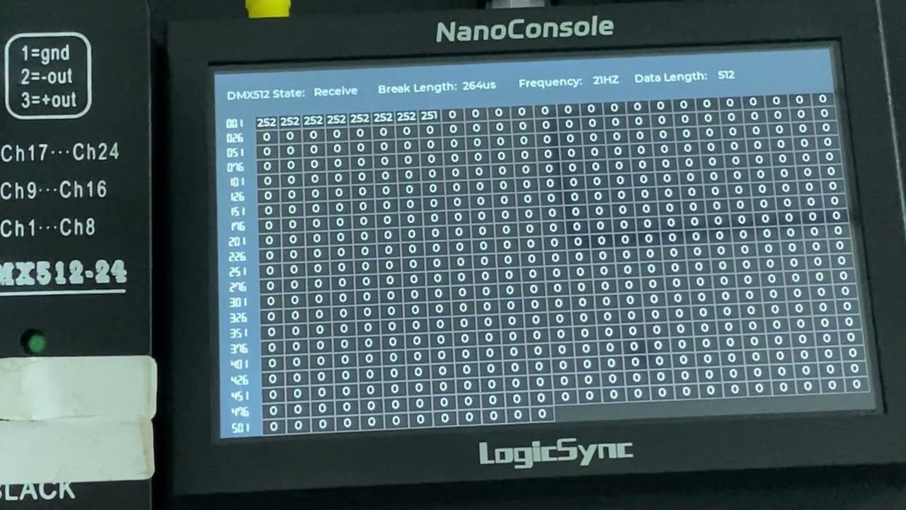 Pocket DMX512 console test traditional DMX512 controller