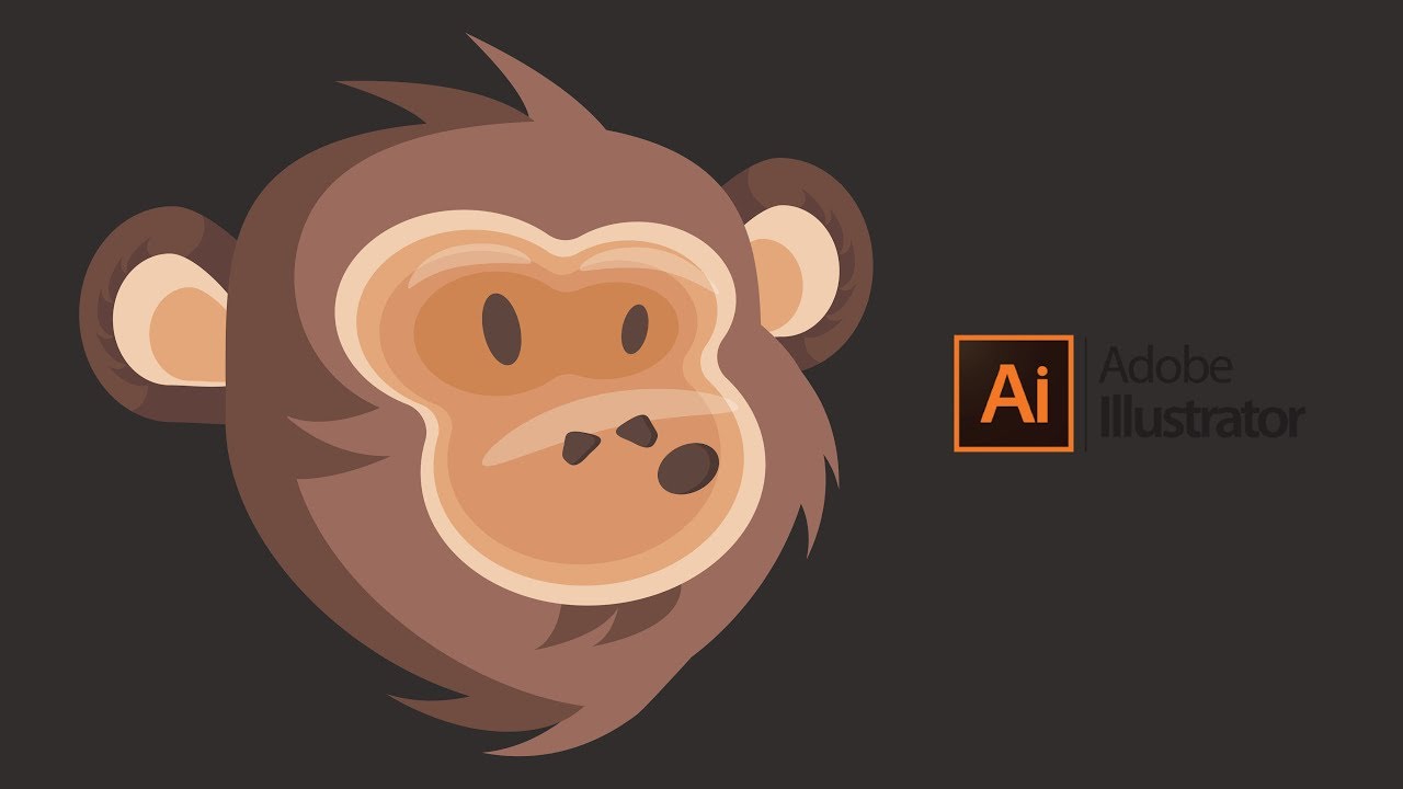 Flat Design Monkey Tutorial In Adobe Illustrator Cc Youtube