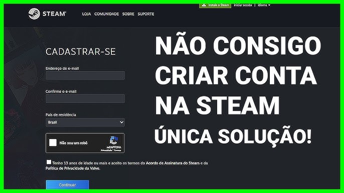 Steam: COMO CRIAR CONTA, PRIMEIROS PASSOS NA STEAM, CONFIRMANDO A CONTA DA  STEAM GUIA DA STEAM #01 