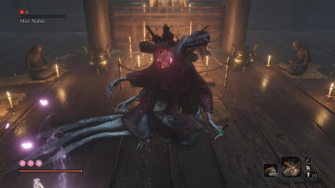 Mist Noble Boss Fight Sekiro Shadows Die Twice Youtube 