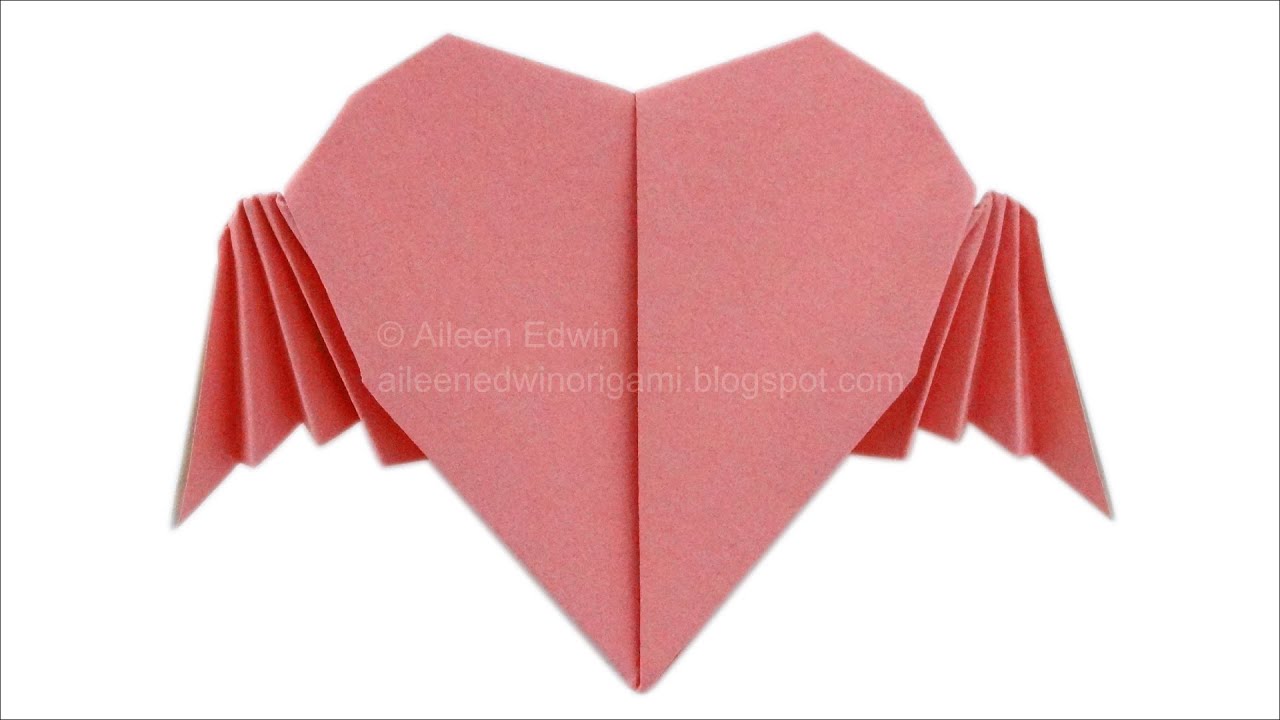 Origami Flying Heart (Aileen Edwin) Video Tutorial *HD*