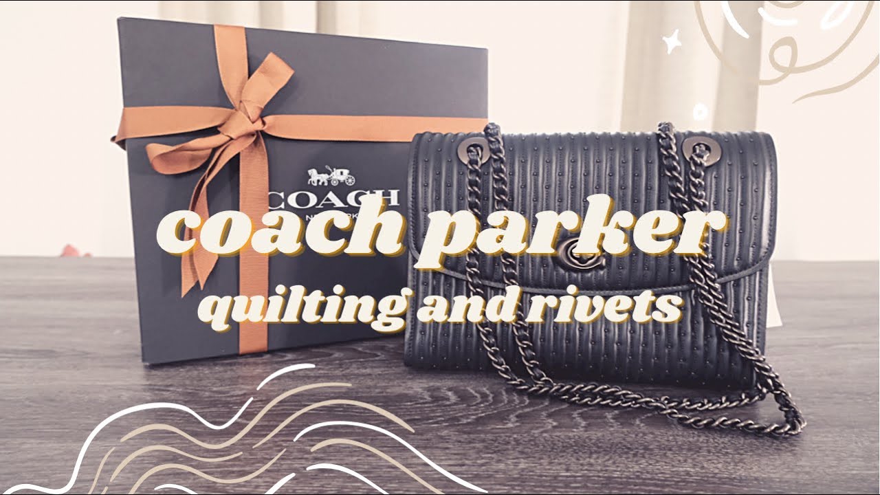 ⎾ unboxing ⏌Coach Parker with Quilting + Rivets in Black