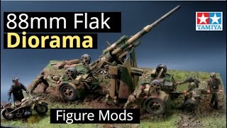 88 mm Flak DIORAMA BUILD Old 1972 Tamiya Kit [w/ Figure Mods]