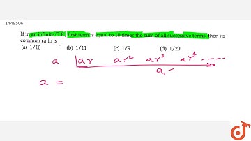 If in an infinite G.P., first term is equal to 10 times the sum of all    successive terms the