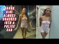 Drunk Girl Almost Crashes Into a Police Car and Gets Arrested for DWI