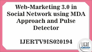 Web-Marketing 3.0 in Social Network using MDA Approach and Pulse Detector screenshot 3