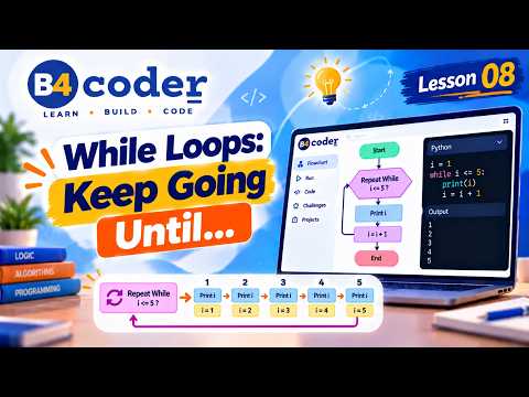 while loops: keep going until… | Repeat While | Learn with Blocks #8 | B4Coder