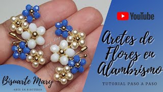 Aretes de Flores en Alambrismo 🌼