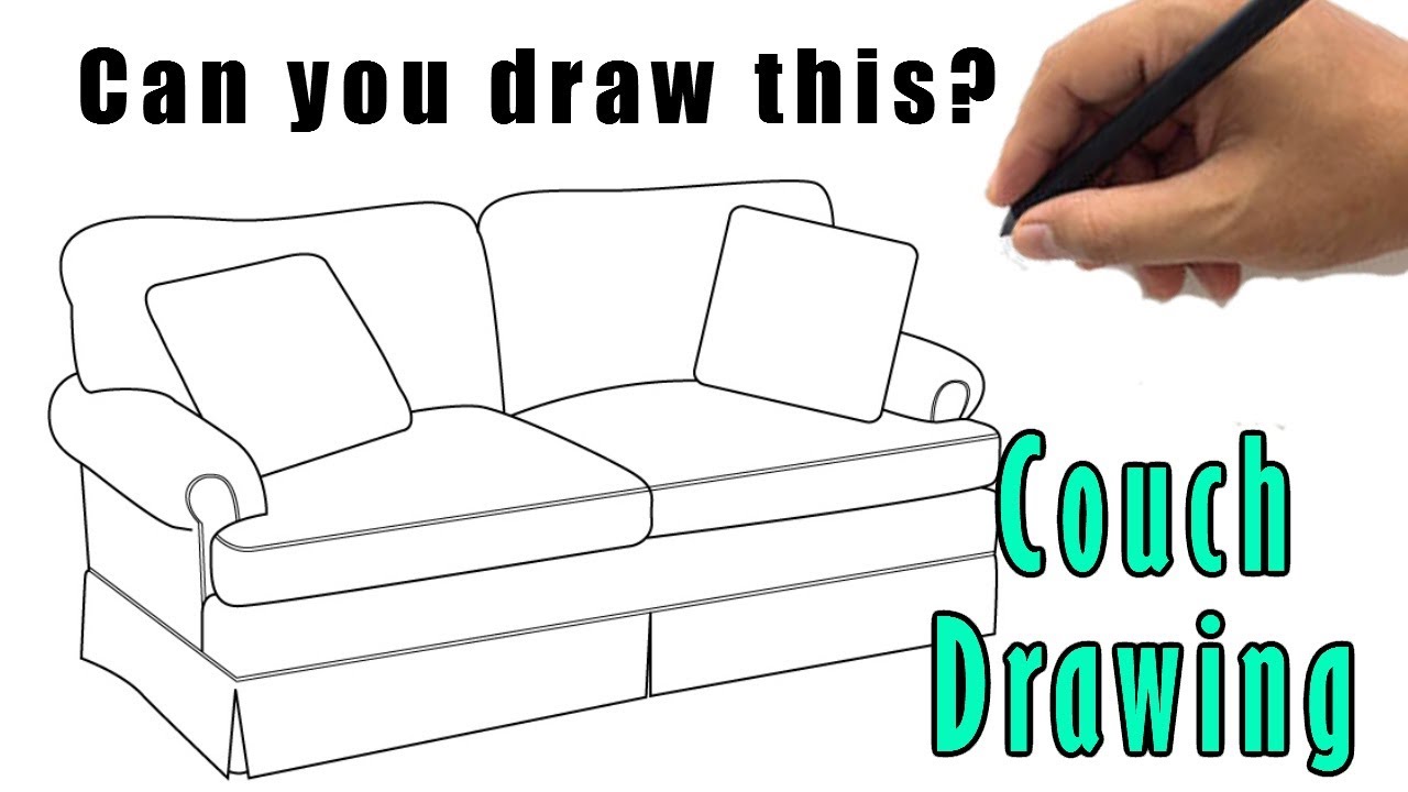 How to Draw a Couch Drawing Easy | Simple Sofa Drawing Step by Step