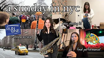 A Busy Sunday in NYC | playing in a pit orchestra, running a race, & cleaning my apartment