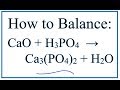 Balancing Chemical Equations and Phosphate Ions