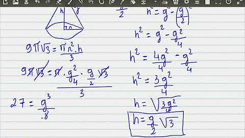 Como calcular o volume de um cone Equilatero?