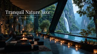 Work & Focus With Tranquil Jazz In Nature Living Room | Calm Fireplace & Gentle Piano screenshot 5