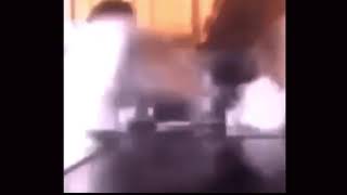 Guy punches a milk jug (extended)
