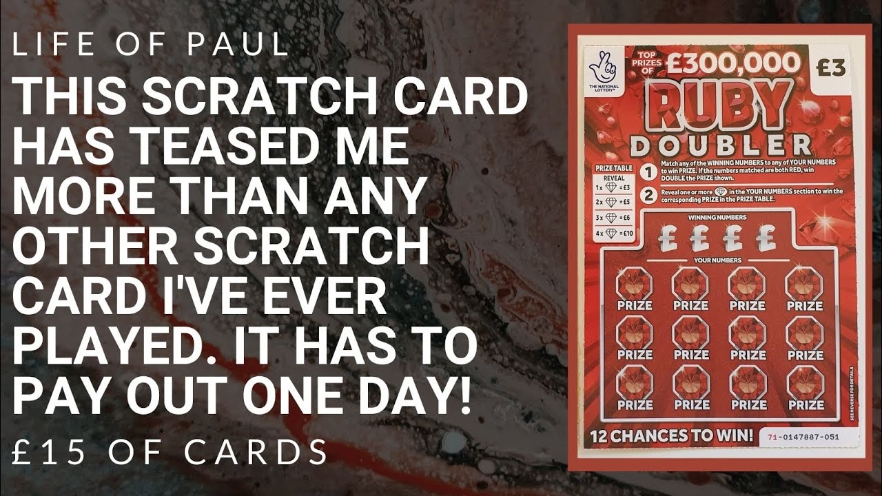Ruby Doubler scratch cards from the National Lottery. 5 of these cards to enjoy in 2022