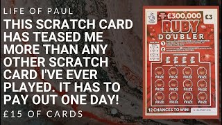 Ruby Doubler scratch cards from the National Lottery. 5 of these cards to enjoy in 2022