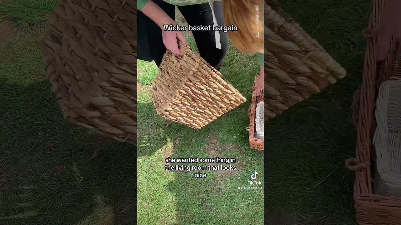 Wicker baskets at bargain prices at the car boot sales 