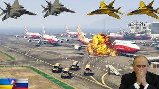 Russian International Airport of Moscow Badly Destroyed by Ukrainian Fighter Jets, Tank - GTA 5