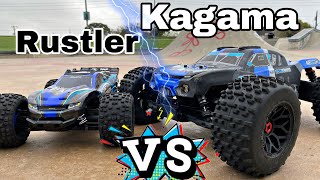 Traxxas Rustler VS Team Corally Kagama!! RC Battle at the Skatepark!!