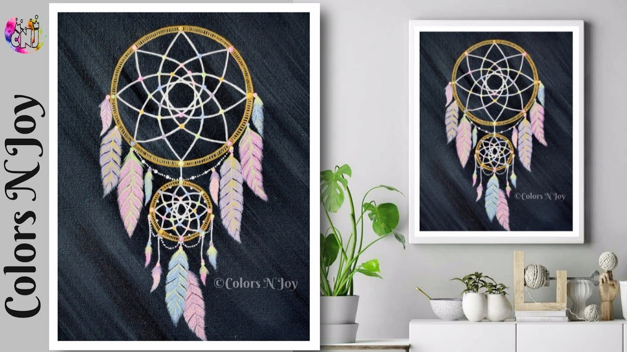 Dream Catcher Acrylic Painting Tutorial | Dream Catcher Painting Part - 2 -  YouTube
