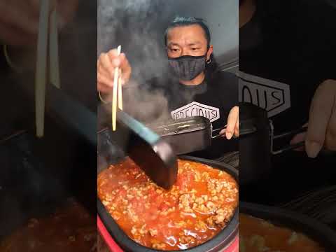 【Truck Cooking】Spaghetti with minced beef and pork in meat sauce! 【asmr】#shorts