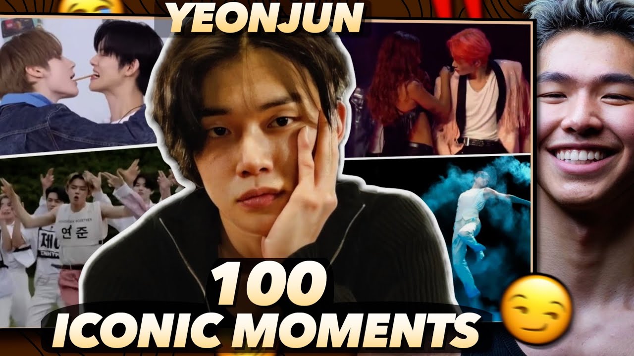 Athlete Reacts to 100 ICONIC MOMENTS in the HISTORY of YEONJUN / TXT
