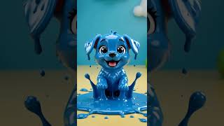 Learn Colors with Puppy! 🎨🐶 BLUE Color Splash | Colors for Kids #shorts