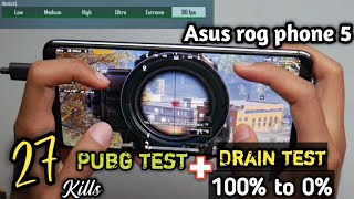 asus rog phone 5 pubg and battery drain test !! asus rog phone 5 battery drain test