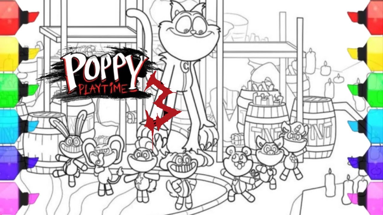 EVOLUTION of CATNAP New Coloring Pages/How to Color All Poppy Playtime Chapter 3- NCS music ...
