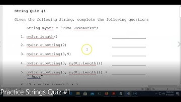 JAVA - Lesson #114 - APCSA - Practice Strings Quiz #1