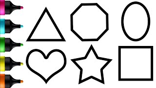 🖌️ Let's Get Creative with Basic Geometric Shapes Drawing: Fun for Kids and Toddlers! 🎉