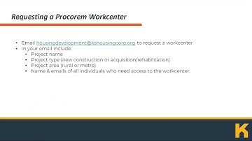 Requesting a Procorem Workcenter