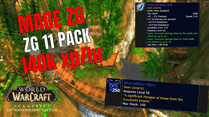 Classic Anniversary wow ZG 11 pack pull 300-400g/hr 7-10 min pull boost + farm guide