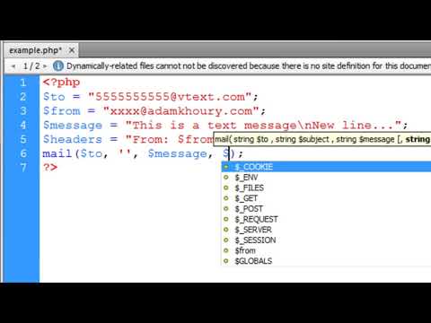 Send SMS Text Messages to Mobile Phone PHP Tutorial