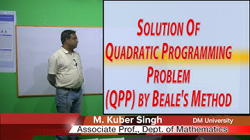 Solution of Quadratic Programming problem QPP by Beale