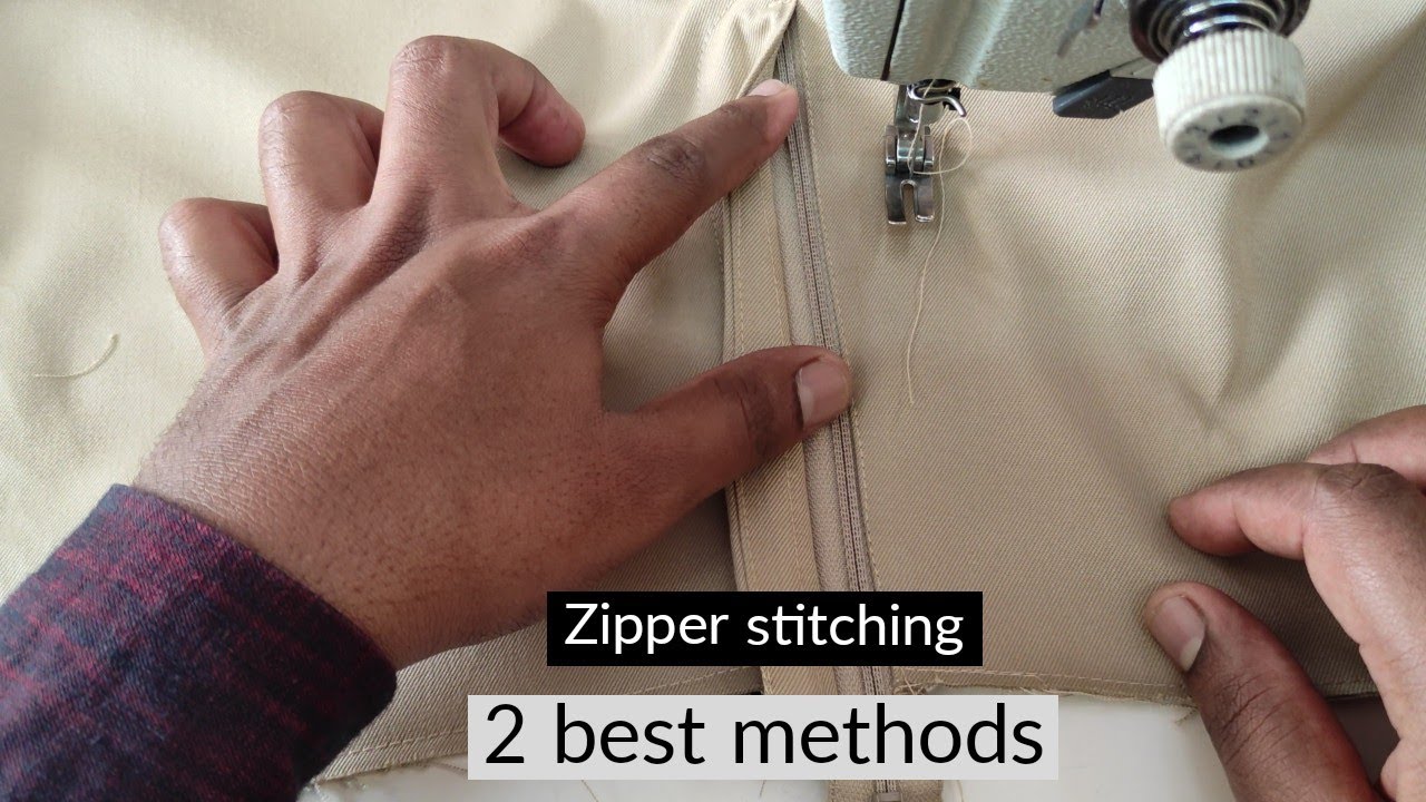 Pant zip part stitching 2 best methods // perfect formal pant zipper