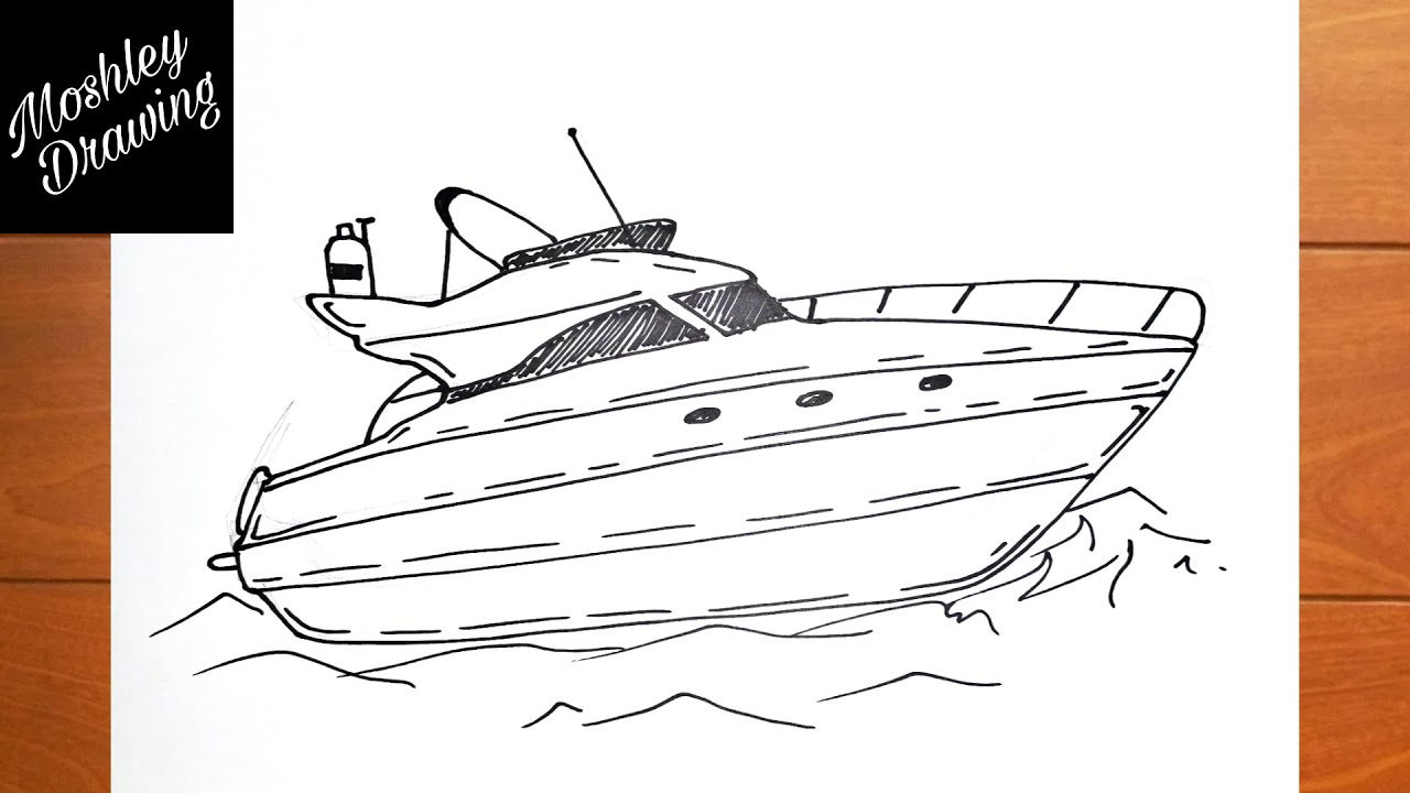 How To Draw A Speedboat Step By Step 🛥️ Speedboat Drawing Easy 