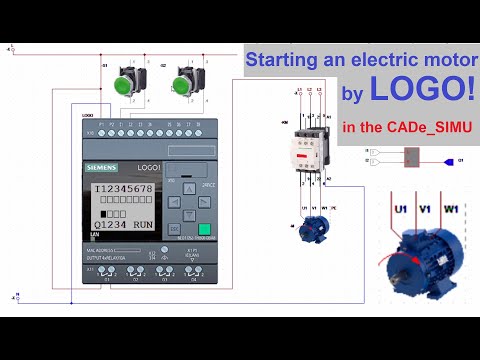 Starting an electric motor by LOGO! in the CADe_SIMU software