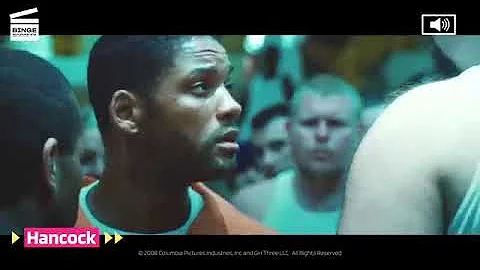The moment when Hancock is fighting in jail Hancoc