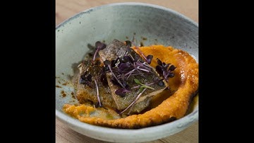 Trout with Mashed Sweet Potatoes and Celery Root