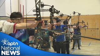 On the archery range at the Arctic Winter Games | APTN News screenshot 3