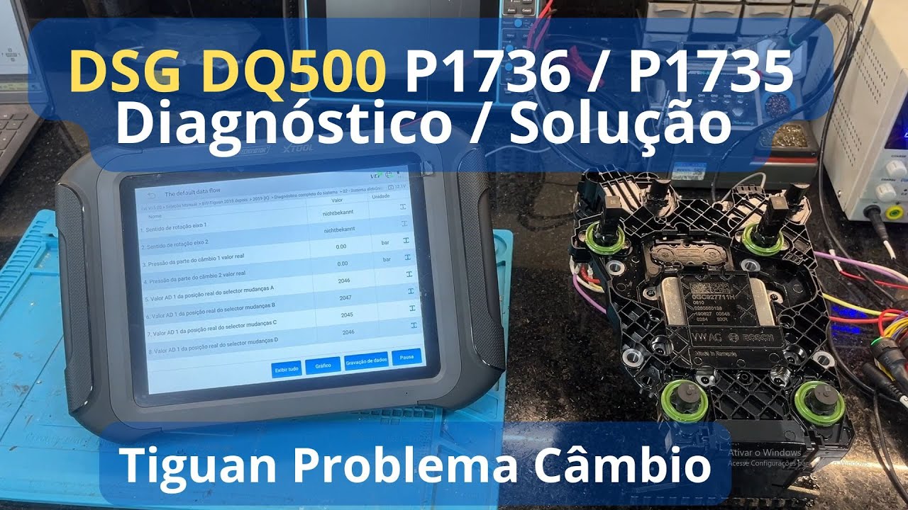 Problema cambio DSG Dq500 Tiguan , diagnostico em bancada [resolvido]   P1736  P1735