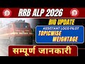 RRB ALP (Assistant Loco Pilot) || Topic Wise Weightage🔥