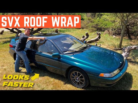wrapping-the-roof-of-my-straight-piped-subaru-svx-black