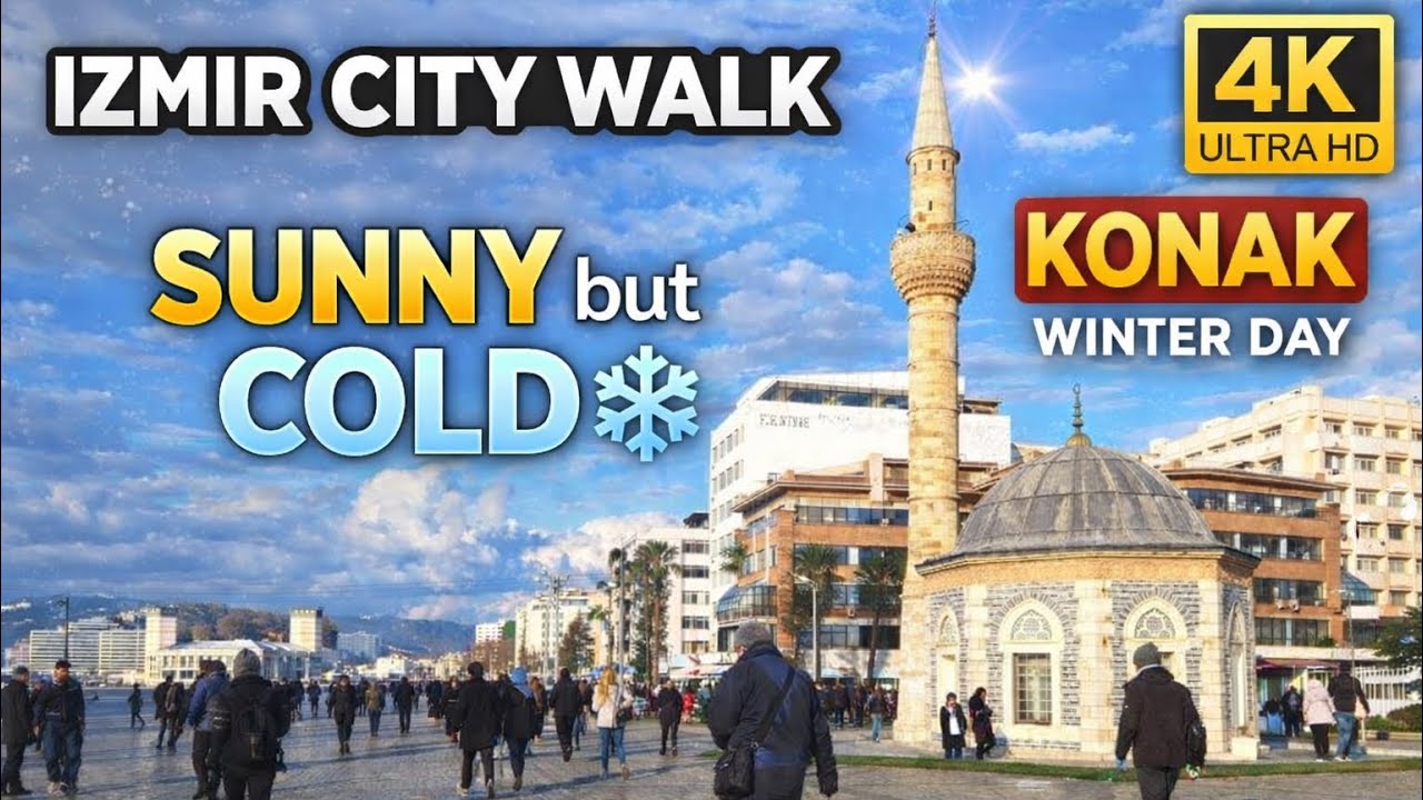 Izmir City Walk | Sunny but Cold Winter Day in Konak in 4K - YouTube