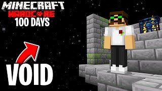 I Survived 100 Days in the VOID in Hardcore Minecraft (With a Stronghold)